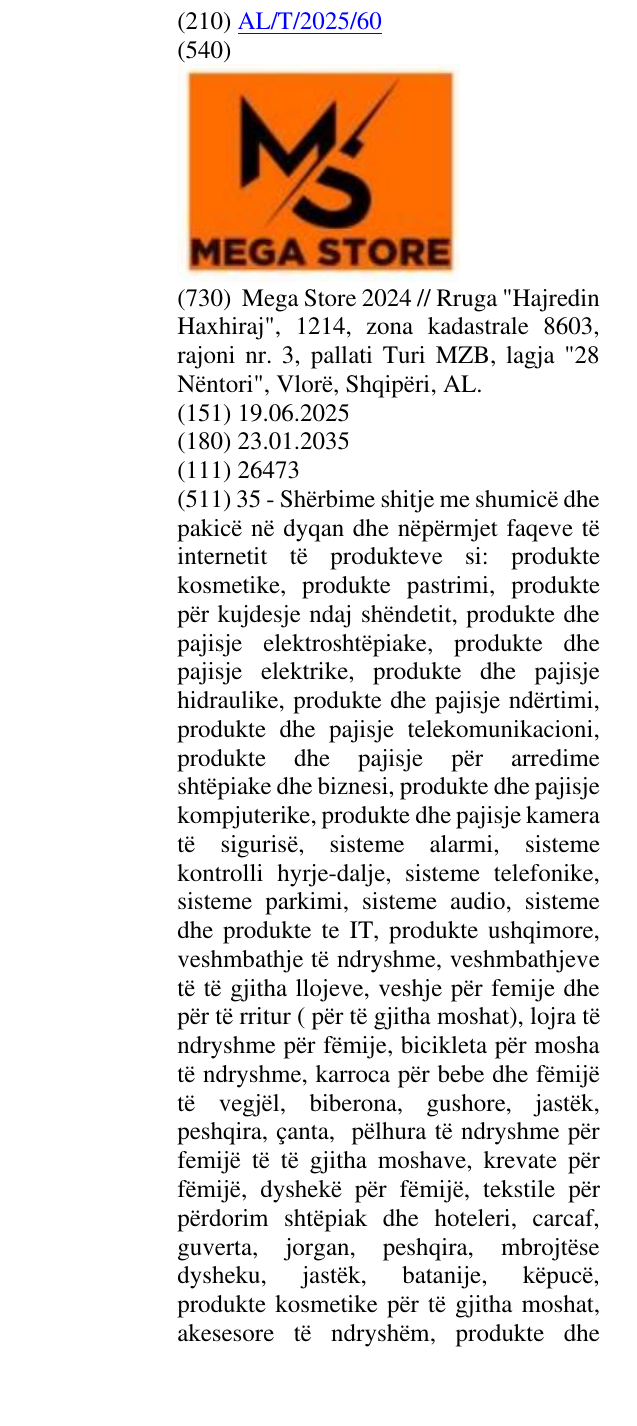 Zëri i markës STORE; MEGA në buletin