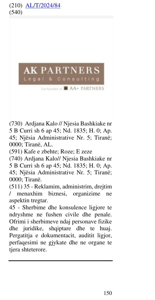 Zëri i markës AK PARTNERS Legal & Consulting Co-founder of AA+ PARTNERS në buletin
