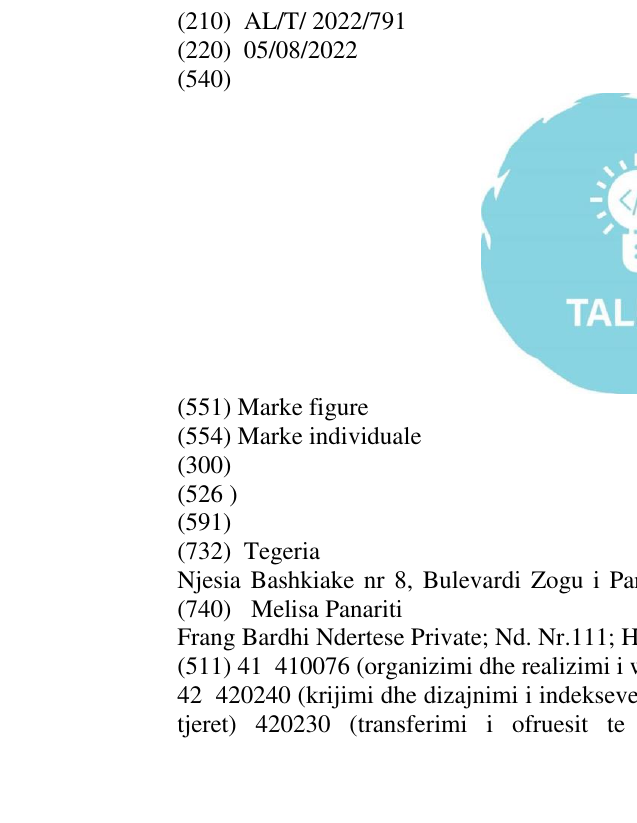 Zëri i markës TALEAS në buletin