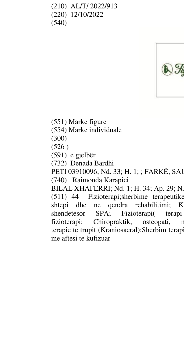 Zëri i markës Figurella në buletin