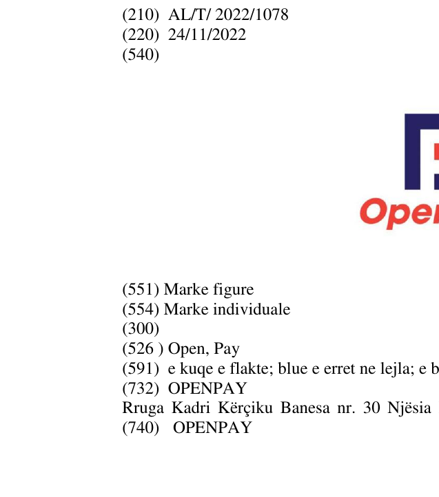 Zëri i markës Open, Pay në buletin