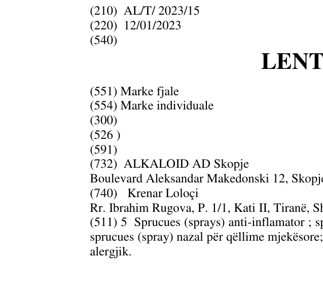 Zëri i markës LENTINOX në buletin
