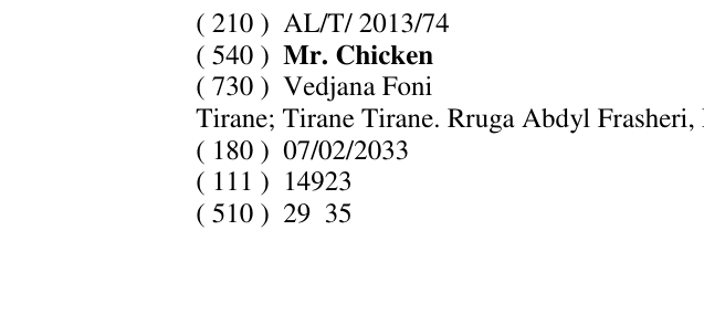 Zëri i markës Mr. Chicken në buletin