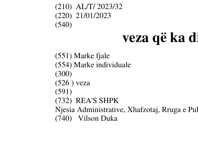 Zëri i markës veza që ka diellin brënda në buletin