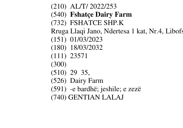 Zëri i markës Fshatçe Dairy Farm në buletin