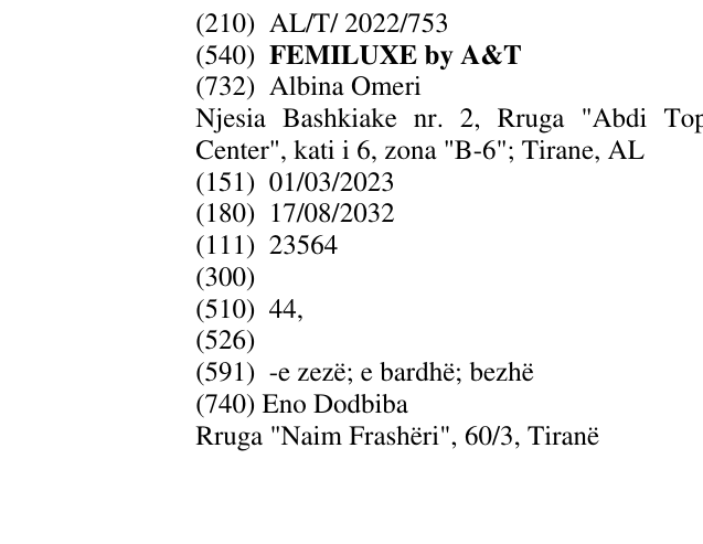 Zëri i markës FEMILUXE by A&T në buletin