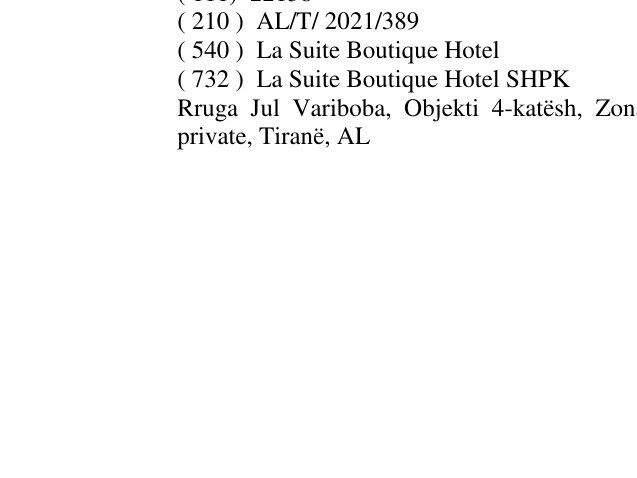 Zëri i markës La Suite Boutique Hotel në buletin