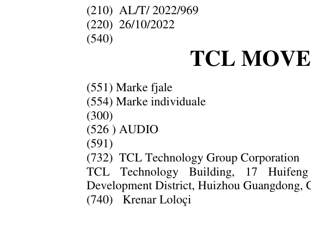 Zëri i markës TCL MOVEAUDIO AIR në buletin
