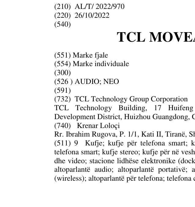 Zëri i markës TCL MOVEAUDIO NEO në buletin