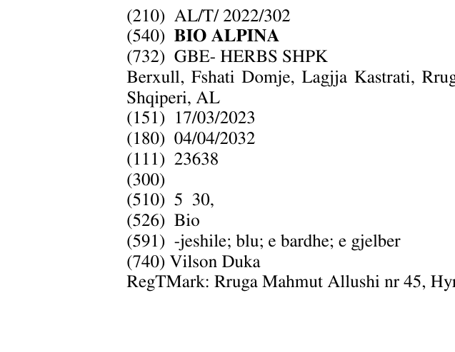 Zëri i markës BIO ALPINA në buletin