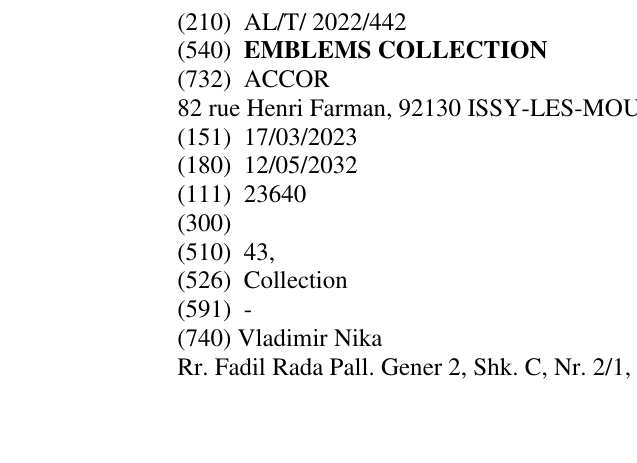 Zëri i markës EMBLEMS COLLECTION në buletin