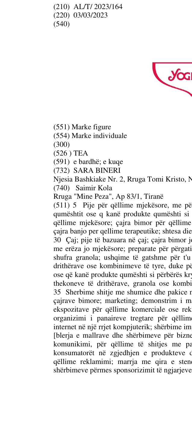 Zëri i markës TEA në buletin