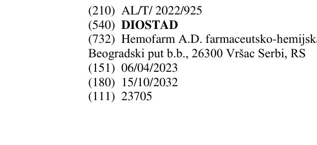 Zëri i markës DIOSTAD në buletin