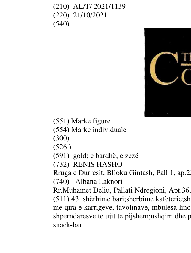 Zëri i markës THE CODE në buletin