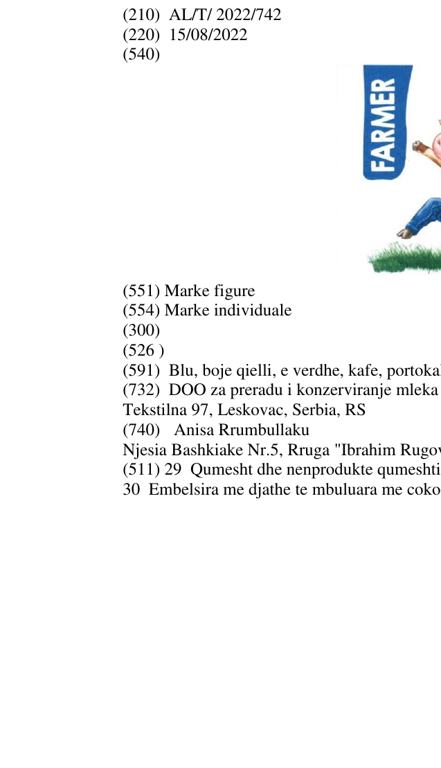 Zëri i markës FARMER në buletin