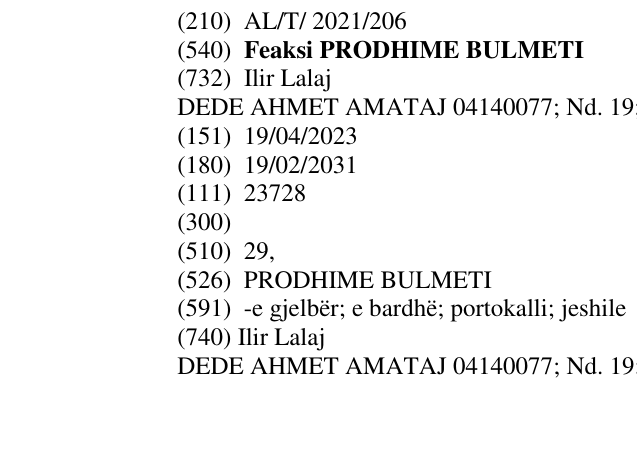Zëri i markës Feaksi PRODHIME BULMETI në buletin