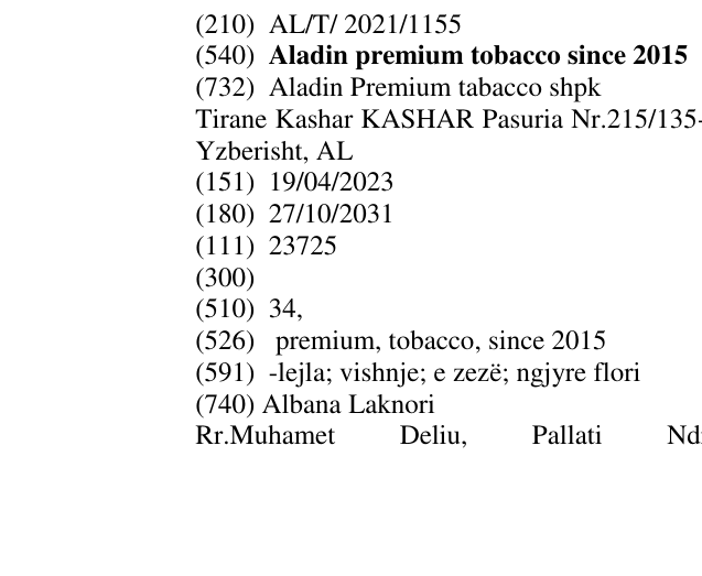 Zëri i markës Aladin premium tobacco since 2015 në buletin