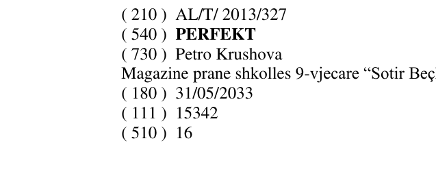 Zëri i markës PERFEKT në buletin