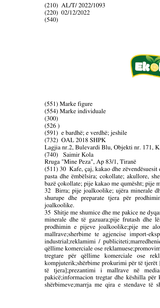 Zëri i markës EKOLAND në buletin