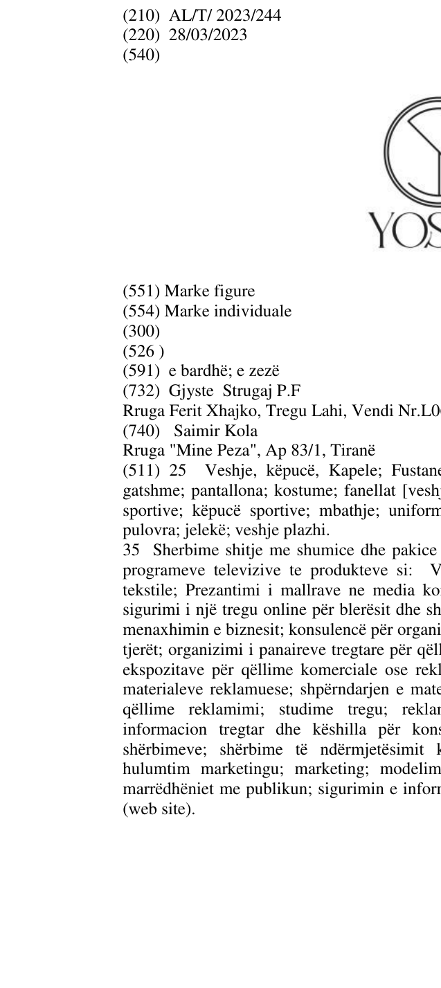 Zëri i markës YOSOY në buletin