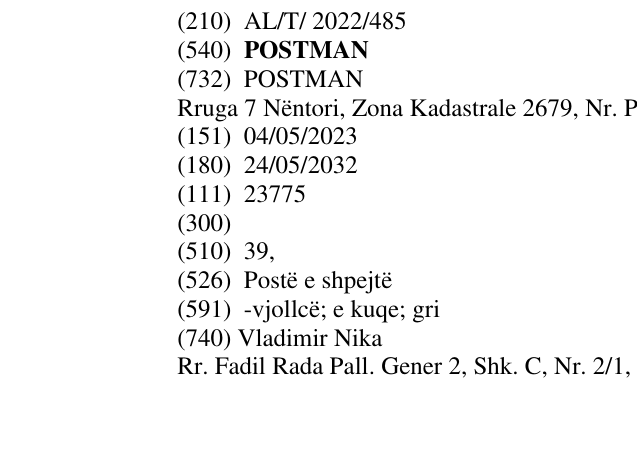 Zëri i markës POSTMAN në buletin