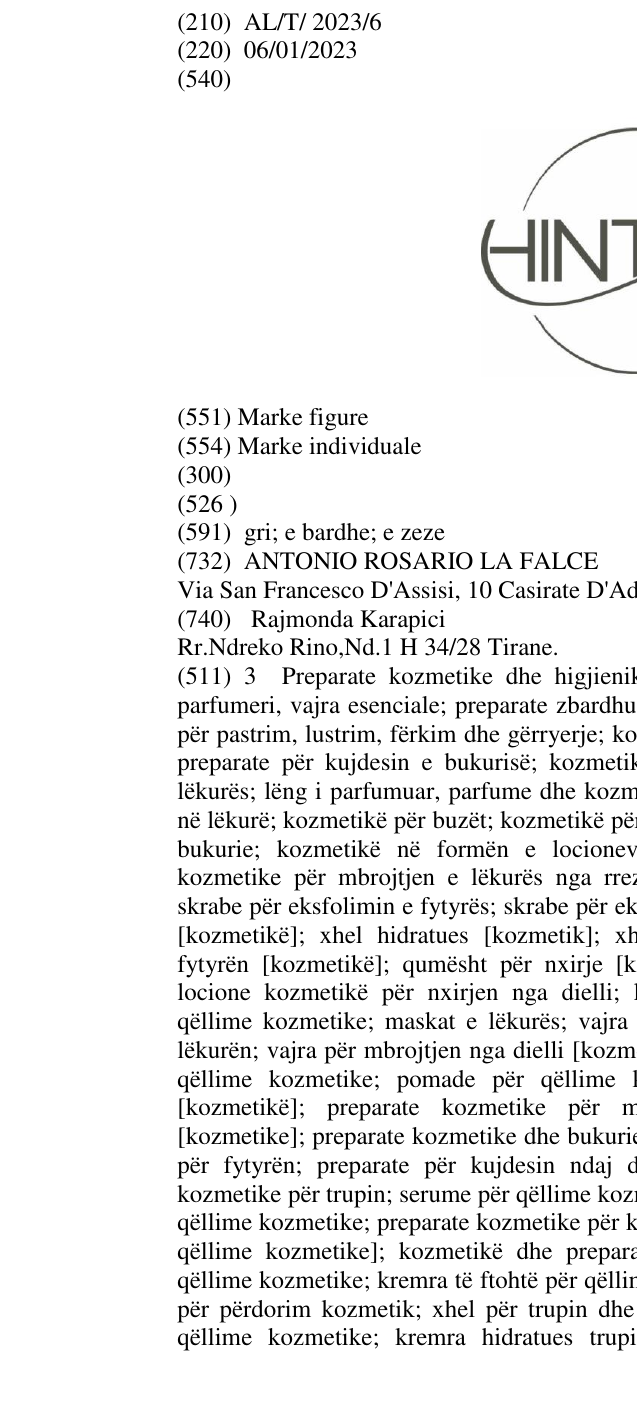 Zëri i markës HINTIME në buletin