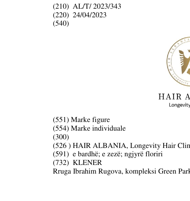 Zëri i markës HAIR ALBANIA, Longevity Hair Clinic në buletin