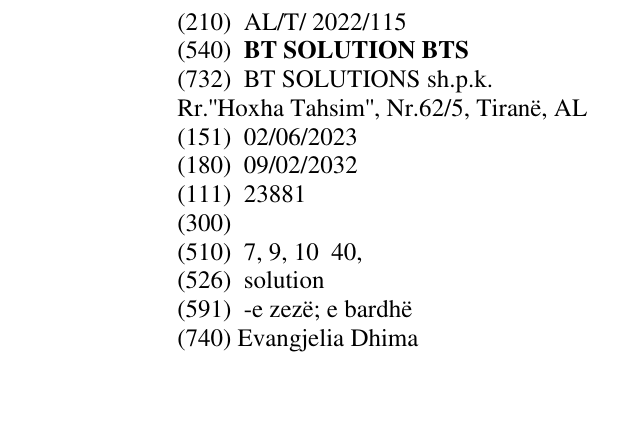 Zëri i markës BT SOLUTION BTS në buletin