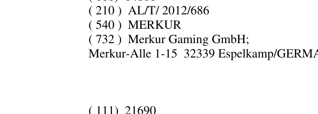 Zëri i markës MERKUR në buletin