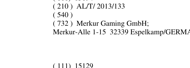 Zëri i markës AL/T/2013/133 në buletin