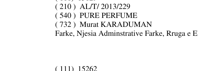 Zëri i markës PURE PERFUME në buletin