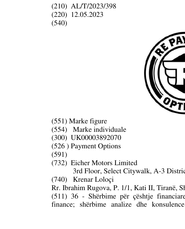 Zëri i markës Payment Options në buletin