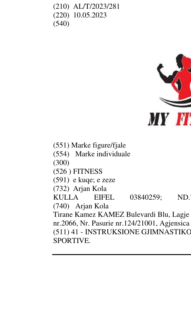 Zëri i markës FITNESS në buletin
