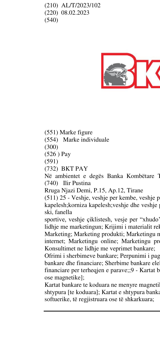 Zëri i markës Pay në buletin