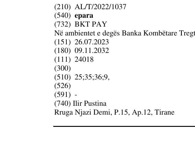 Zëri i markës epara në buletin