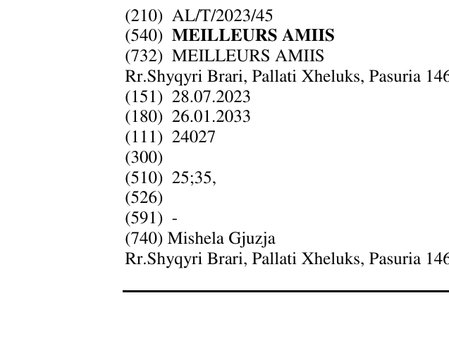 Zëri i markës MEILLEURS AMIIS në buletin
