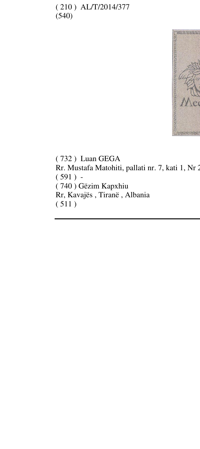 Zëri i markës Meduza në buletin