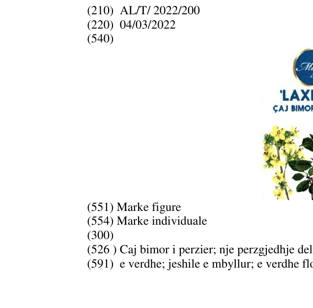 Zëri i markës Caj bimor i perzier; nje perzgjedhje delikate e bimeve në buletin