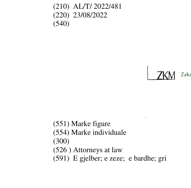 Zëri i markës Attorneys at law në buletin