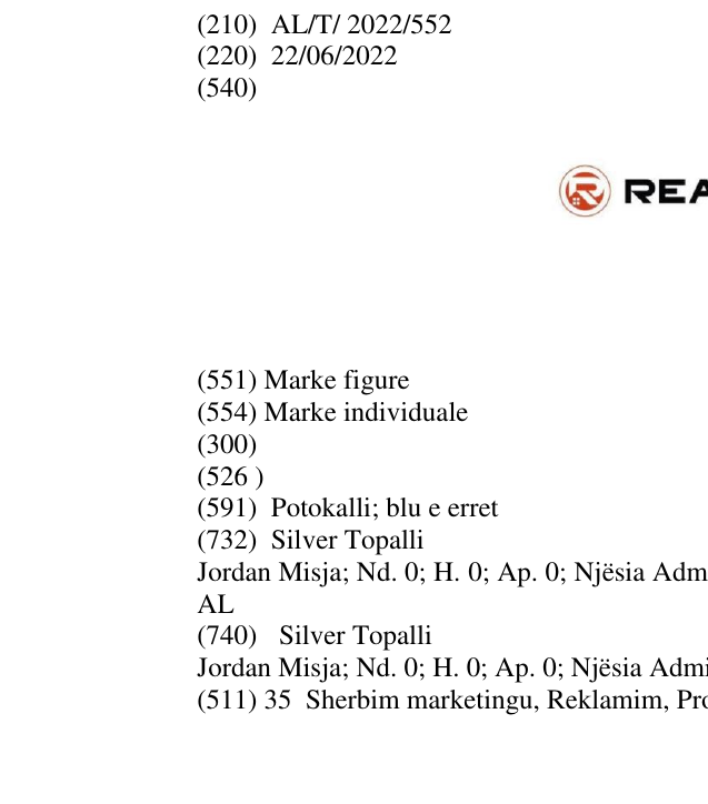 Zëri i markës REALENTI në buletin