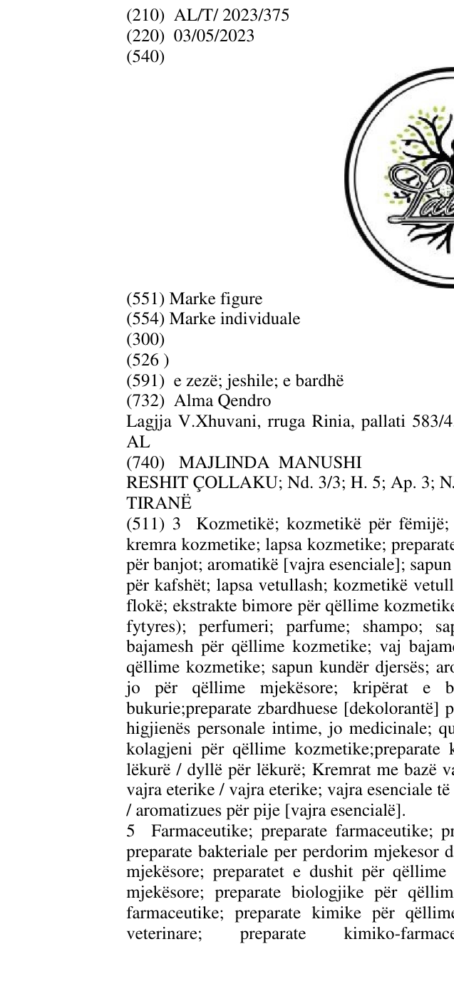 Zëri i markës L'ALMA në buletin