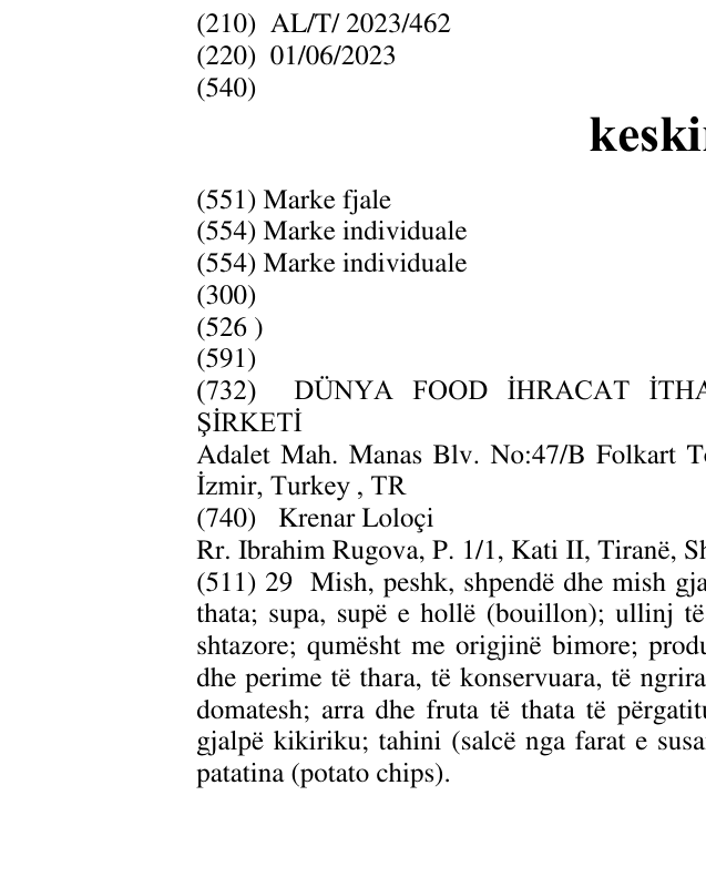 Zëri i markës keskinoğlu në buletin