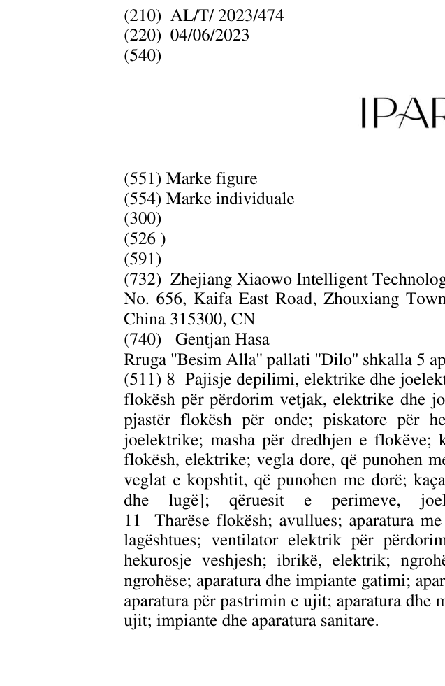 Zëri i markës IPARAH në buletin