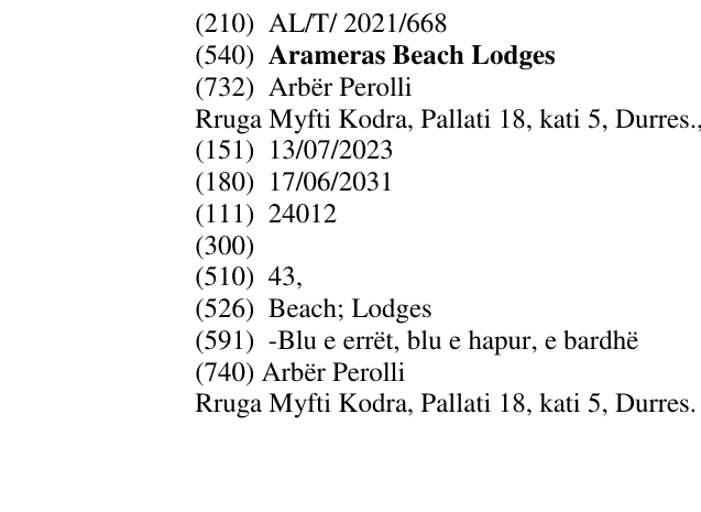 Zëri i markës Arameras Beach Lodges në buletin
