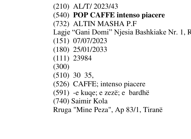 Zëri i markës POP CAFFE intenso piacere në buletin