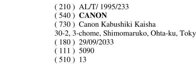 Zëri i markës CANON në buletin