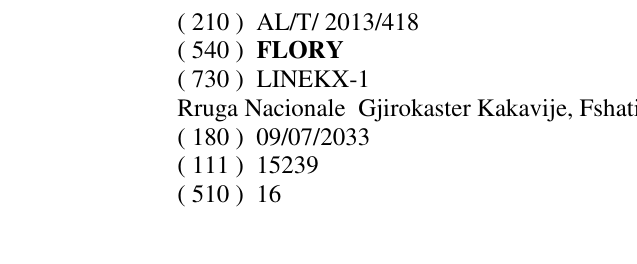 Zëri i markës FLORY në buletin