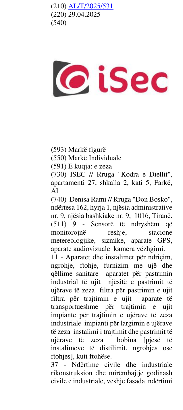 Zëri i markës iSec në buletin