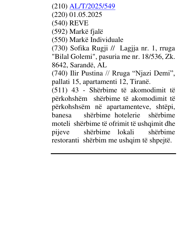 Zëri i markës REVE në buletin
