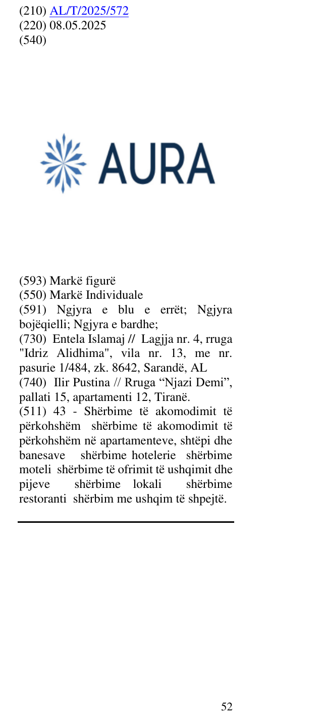 Zëri i markës AURA në buletin